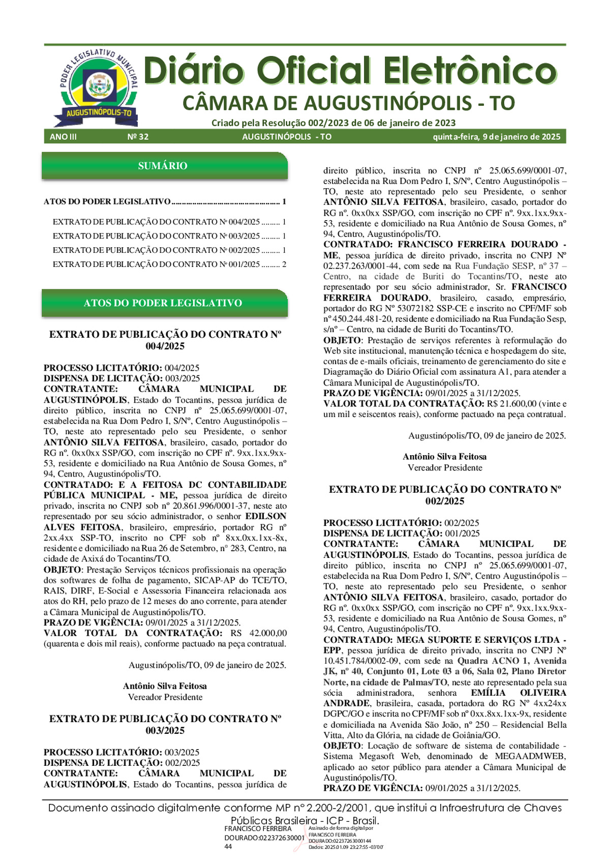 Diário Oficial - Edição 032